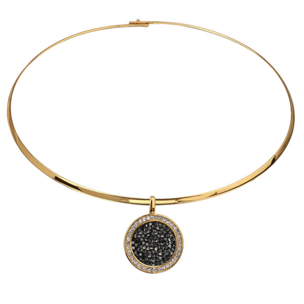 Колье Галактика (кристаллы SW темно-серые; покрытие золото) 42см