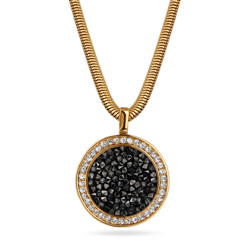 Кулон Галактика (кристаллы SW темно-серые; покрытие золото) 40-45см