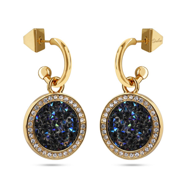 Серьги Галактика (кристаллы SW синие; покрытие золото)