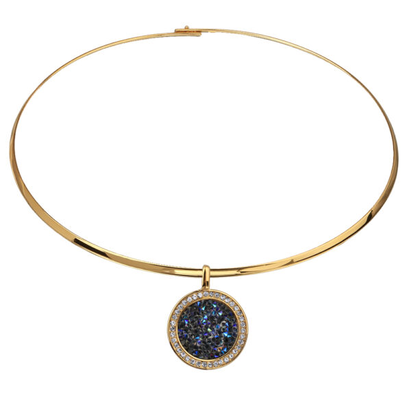 Колье Галактика (кристаллы SW синие; покрытие золото) 42см