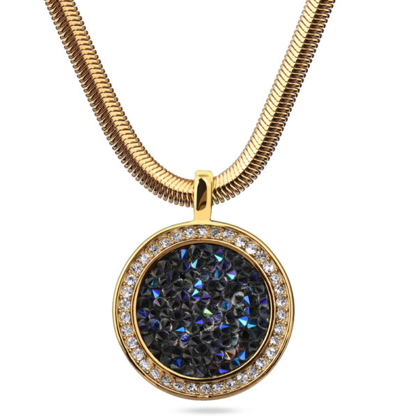 Кулон Галактика (кристаллы SW синие; покрытие золото) 45-50см