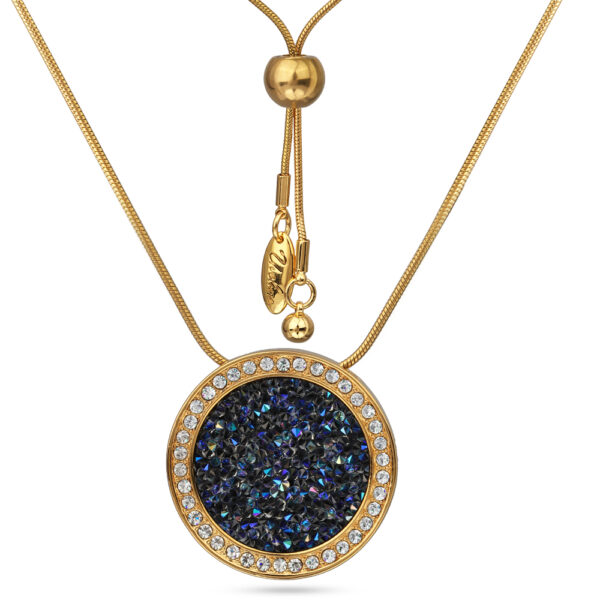 Кулон Галактика (кристаллы SW синие; покрытие золото) 86см