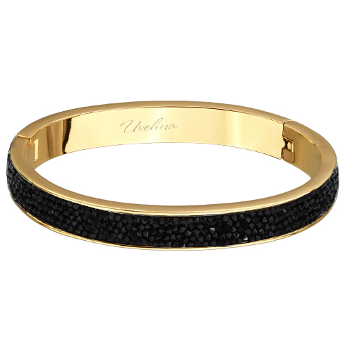 Браслет Галактика (кристаллы SW черные; покрытие золото)