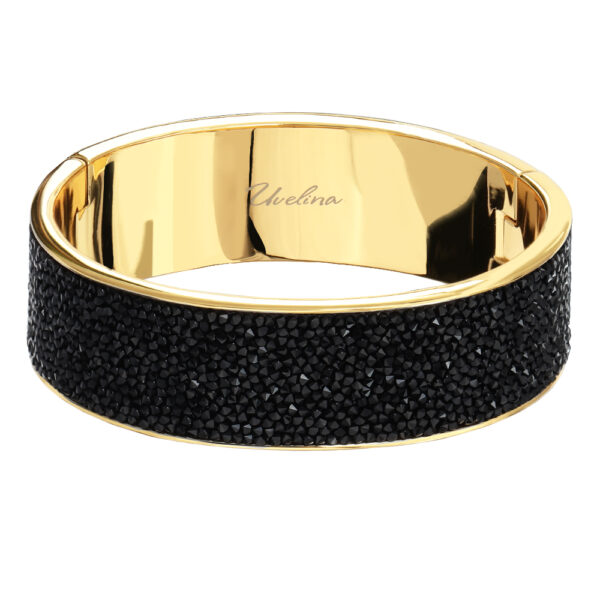 Браслет Галактика (кристаллы SW черные; покрытие золото)