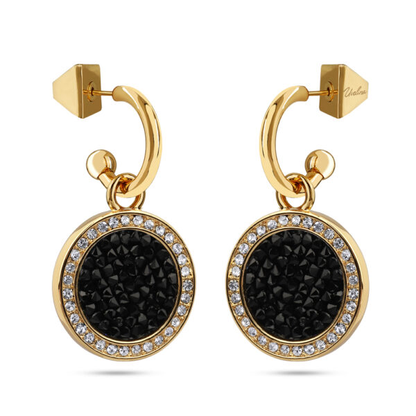 Серьги Галактика (кристаллы SW черные; покрытие золото)