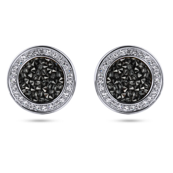 Пусеты Галактика (кристаллы SW темно-серые; покрытие родий)