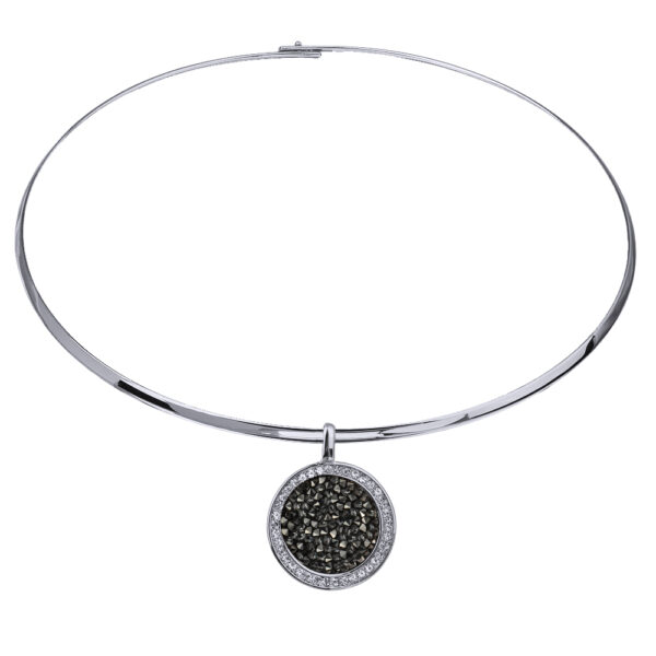 Колье Галактика (кристаллы SW темно-серые; покрытие родий) 42см