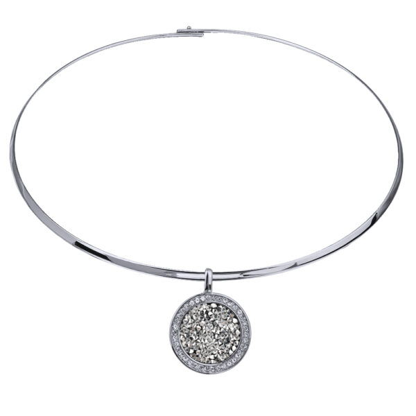 Колье Галактика (кристаллы SW серебристые; покрытие родий) 42см