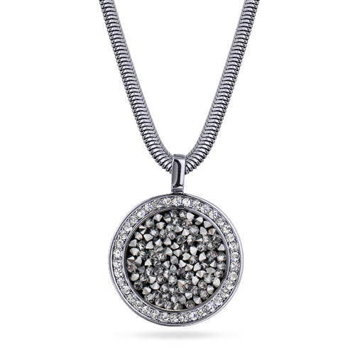 Кулон Галактика (кристаллы SW серебристые; покрытие родий) 45-50см