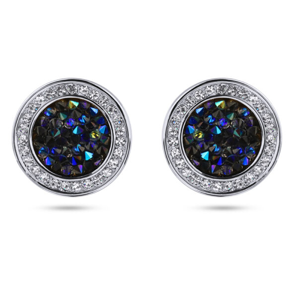 Пусеты Галактика (кристаллы SW синие; покрытие родий)