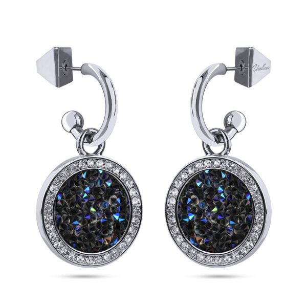 Серьги Галактика (кристаллы SW синие; покрытие родий)