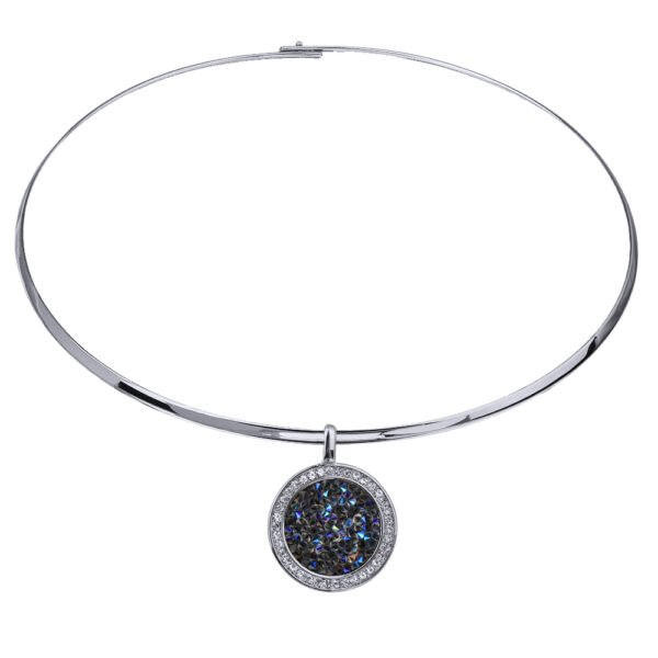 Колье Галактика (кристаллы SW синие; покрытие родий) 42см