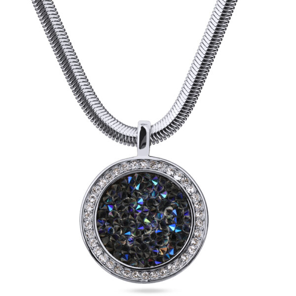 Кулон Галактика (кристаллы SW синие; покрытие родий) 45-50см