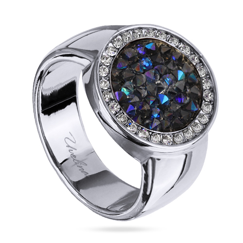 Кольцо Галактика (кристаллы SW синие; покрытие родий)