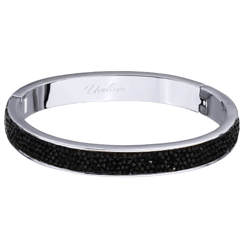 Браслет Галактика (кристаллы SW черные; покрытие родий)