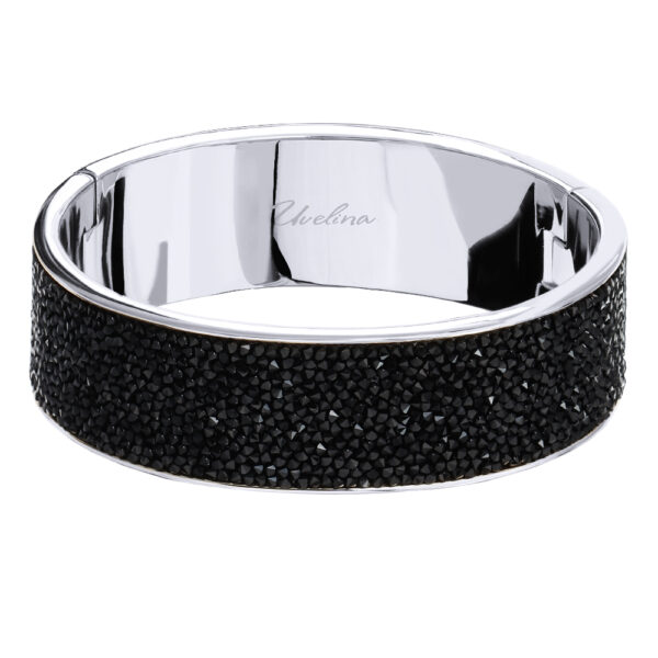 Браслет Галактика (кристаллы SW черные; покрытие родий)