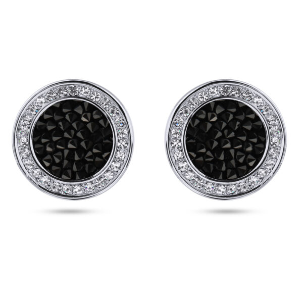 Пусеты Галактика (кристаллы SW черные; покрытие родий)