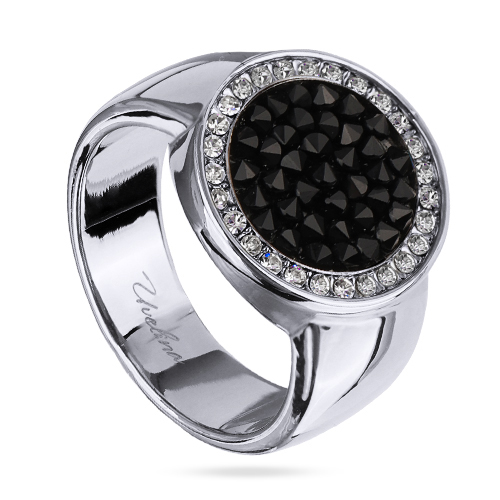 Кольцо Галактика (кристаллы SW черные; покрытие родий)