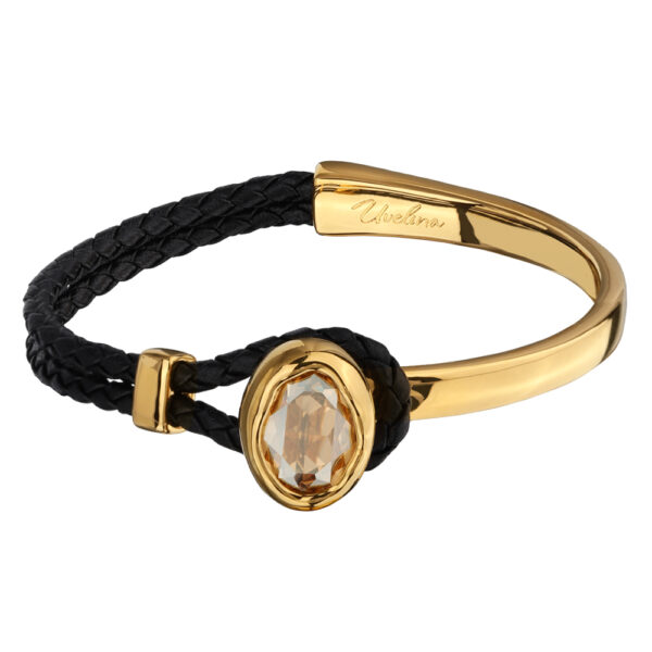 Браслет Грация (кристаллы SW 14х10 шампань; покрытие золото)