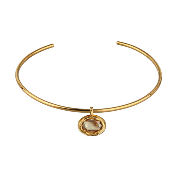 Колье-чокер Грация (кристаллы SW 18х13 шампань; покрытие золото) 13см