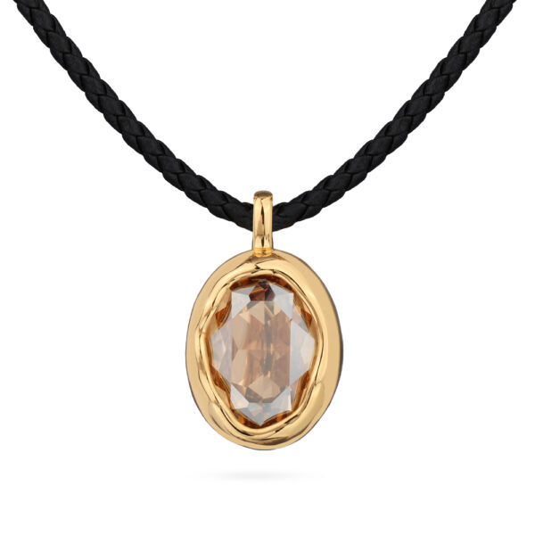 Кулон Грация (кристаллы SW 14х10 шампань; покрытие золото) 38-45см