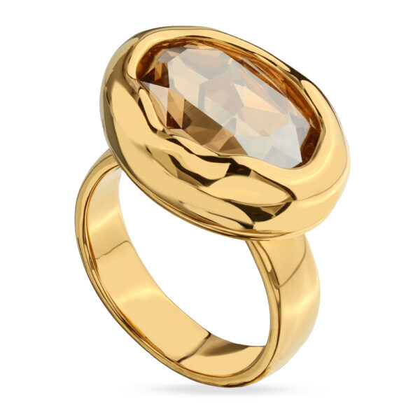 Кольцо Грация (кристаллы SW 18х13 шампань; покрытие золото)