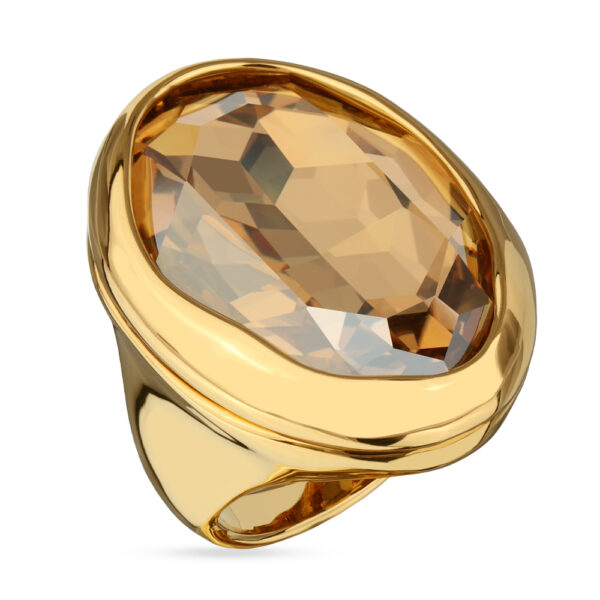 Кольцо Грация (кристаллы SW 30х22 шампань; покрытие золото)