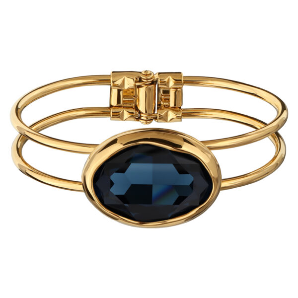 Браслет Грация (кристаллы SW 30х22 темно-синие; покрытие золото)