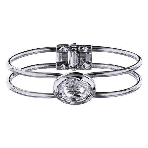 Браслет Грация (кристаллы SW 18х13 белые; покрытие родий)