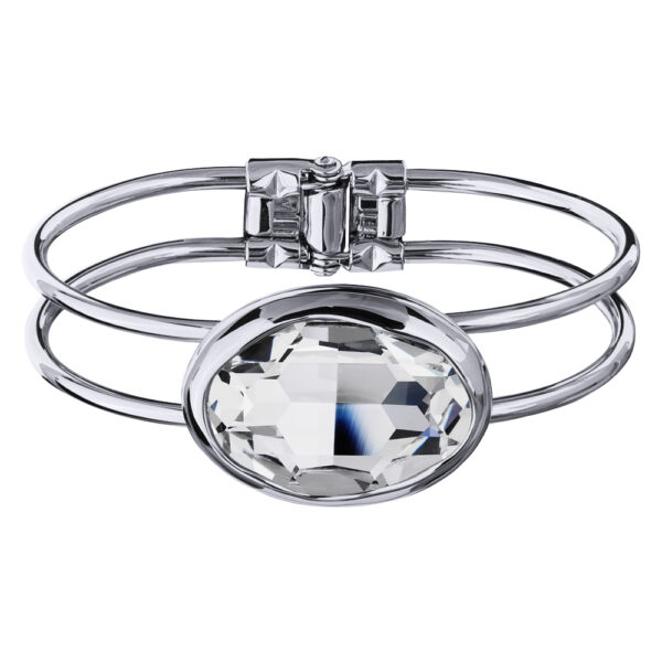 Браслет Грация (кристаллы SW 30х22 белые; покрытие родий)