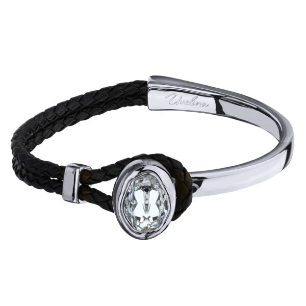 Браслет Грация (кристаллы SW 14х10 белые; покрытие родий)