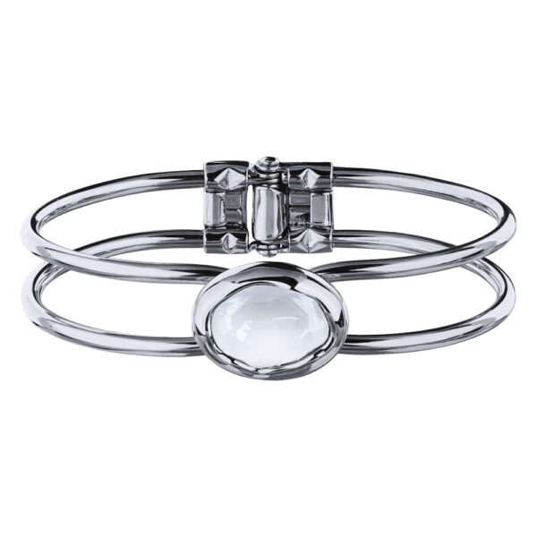 Браслет Грация (кристаллы SW 18х13 белый электрик; покрытие родий)