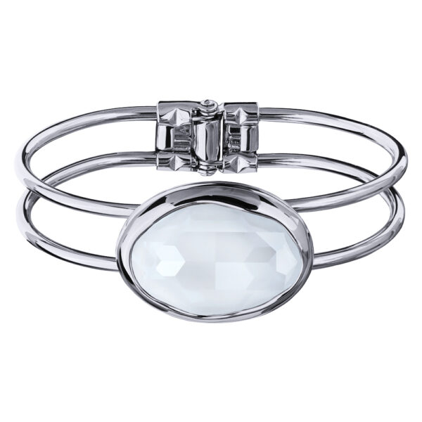 Браслет Грация (кристаллы SW 30х22 белый электрик; покрытие родий)