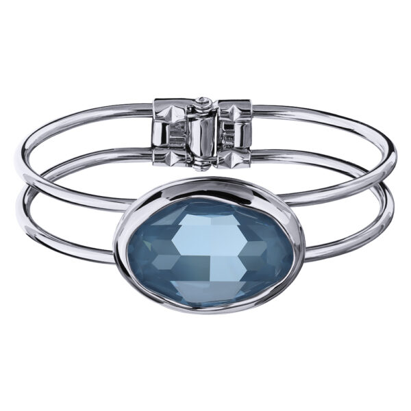 Браслет Грация (кристаллы SW 30х22 байкальский лед; покрытие родий)