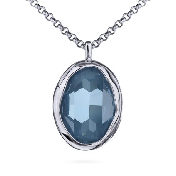 Кулон Грация (кристаллы SW 30х22 байкальский лед; покрытие родий) 90-95см