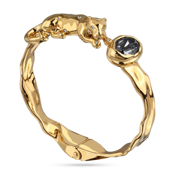 Браслет Грация (кристаллы SW 14Х10 темно-серые; покрытие золото)