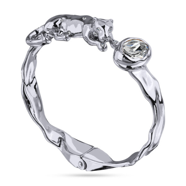 Браслет Грация (кристаллы SW 14х10 белые; покрытие родий)