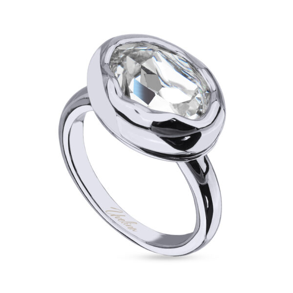 Кольцо Грация (кристаллы SW белые; покрытие родий)