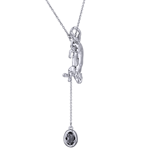 Колье Грация (кристаллы SW темно-серые; покрытие родий)