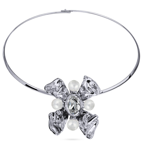 Кулон Грациоза (кристаллы SW белые, Майорка; покрытие родий)