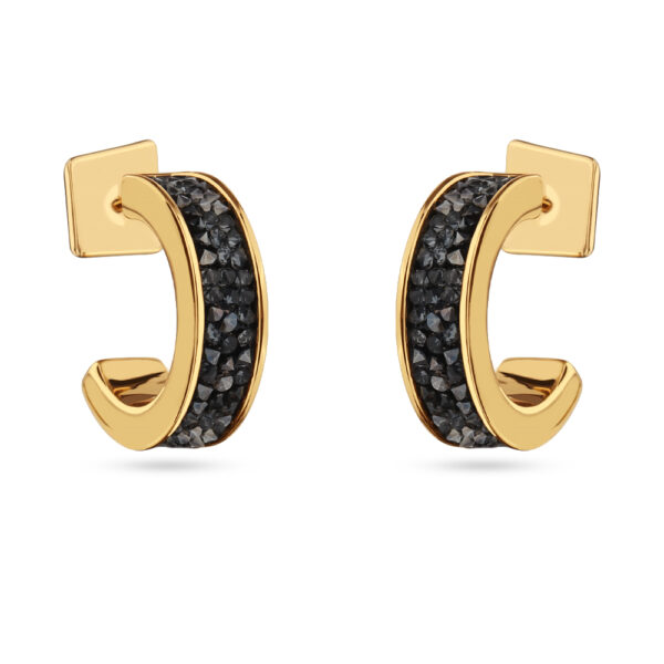 Серьги Галактика (кристаллы SW темно-серые; покрытие золото)