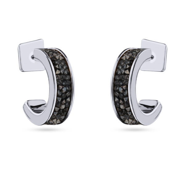 Серьги Галактика (кристаллы SW темно-серые; покрытие родий)