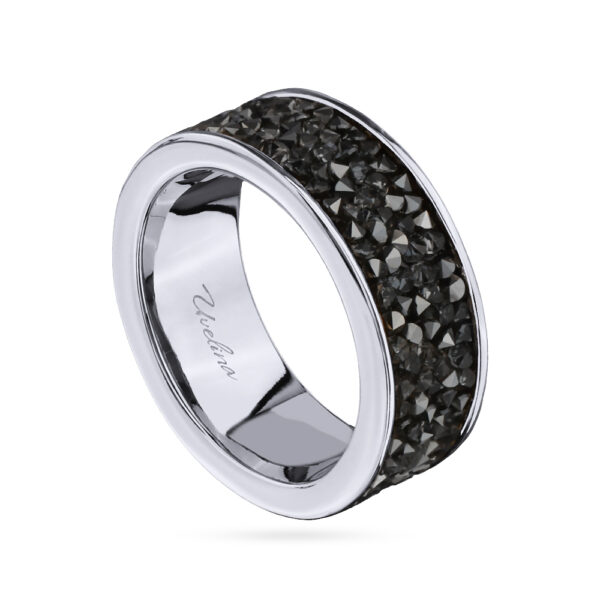 Кольцо Галактика (кристаллы SW темно-серые; покрытие родий)