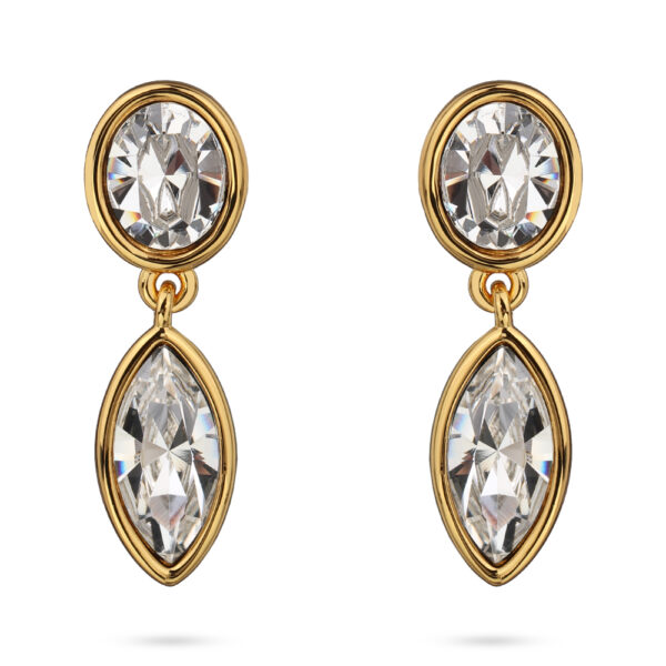 Серьги Эйва (кристаллы SW белые; покрытие золото)
