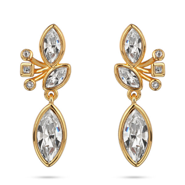 Серьги Эйва (кристаллы SW белые; покрытие золото)