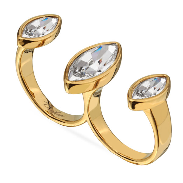Кольцо Эйва (кристаллы SW белые; покрытие золото)