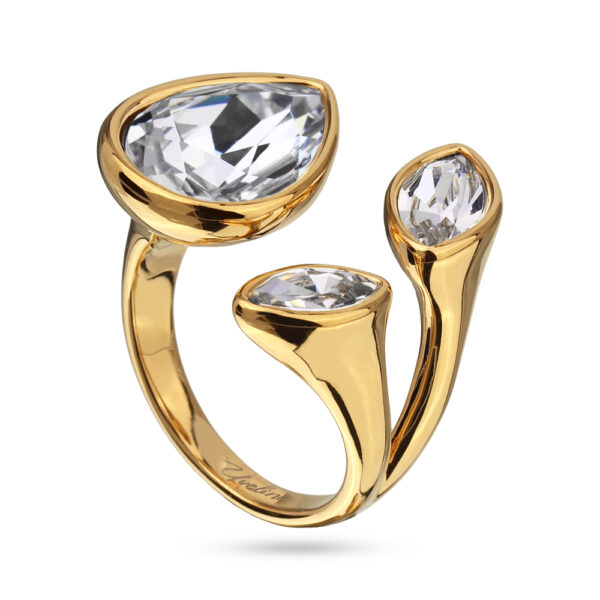 Кольцо Эйва (кристаллы SW белые; покрытие золото)