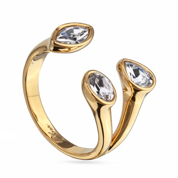 Кольцо Эйва (кристаллы SW белые; покрытие золото)