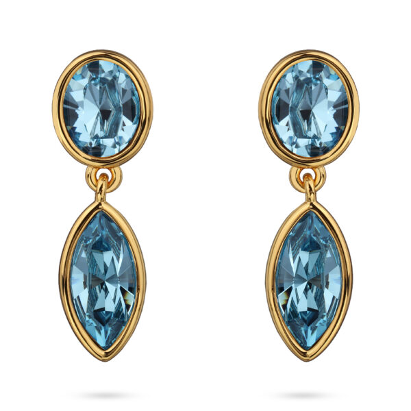Серьги Эйва (кристаллы SW аквамарин; покрытие золото)