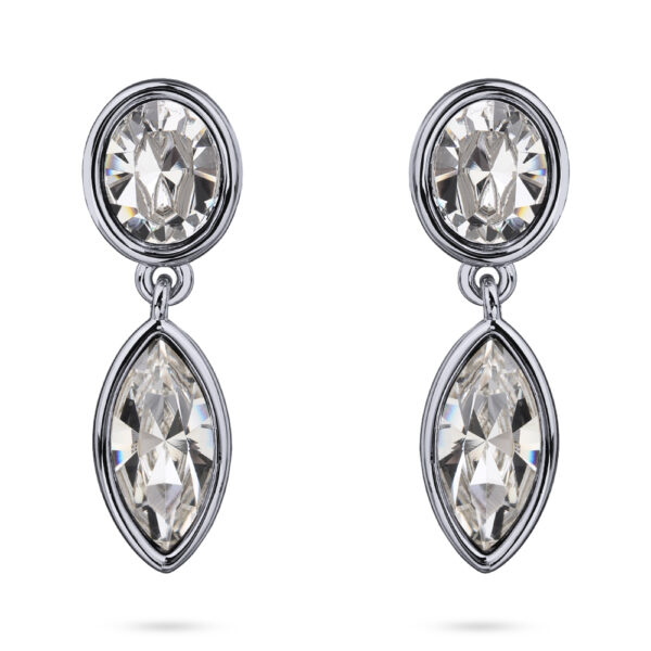 Серьги Эйва (кристаллы SW белые; покрытие родий)